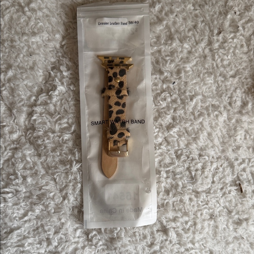 Leopard Print Leather Smart Watch Band